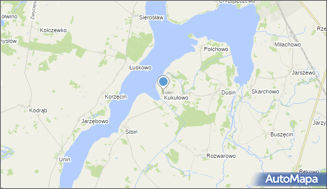 mapa Kukułowo, Kukułowo gmina Kamień Pomorski na mapie Targeo